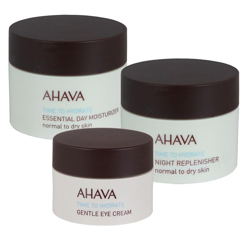 AHAVA Facial Care Value Pack: Essential Day Moisturizer, Night Replenisher & Gentle Eye Cream - 1