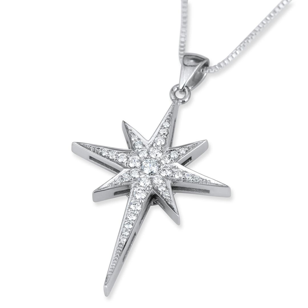 Anbinder Jewelry 14K White Gold Star of Bethlehem Pendant with Diamonds - 1