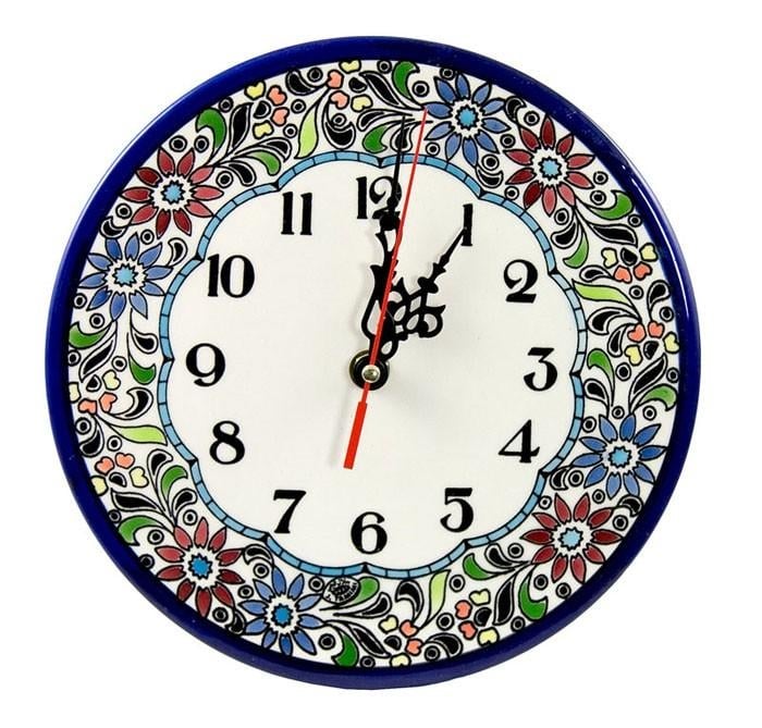 Armenian Ceramic Clock - Flower Motif - 1