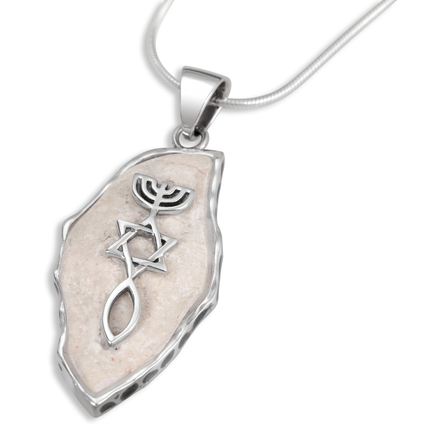 Sterling Silver and Jerusalem Stone Grafted-In Necklace - 1
