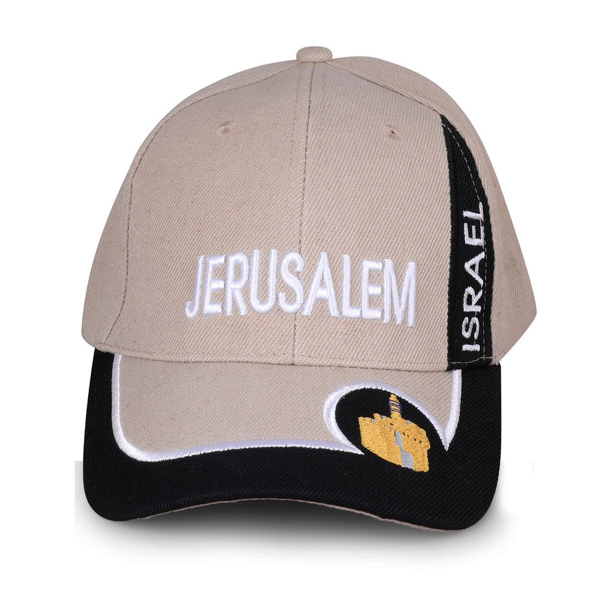 Black and Beige Jerusalem Baseball Cap - 1