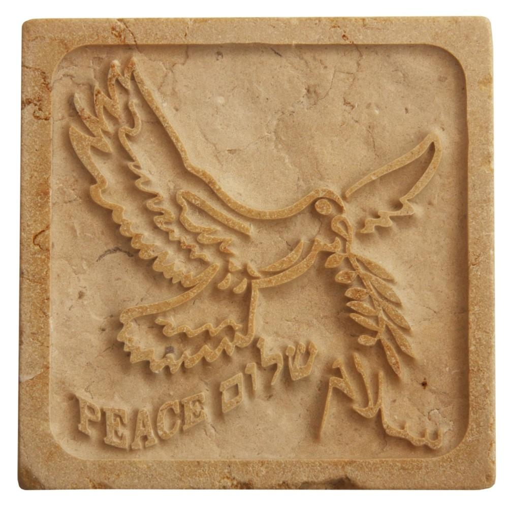 Caesarea Arts Genuine Jerusalem Stone Paper Weight - Peace Dove - 1