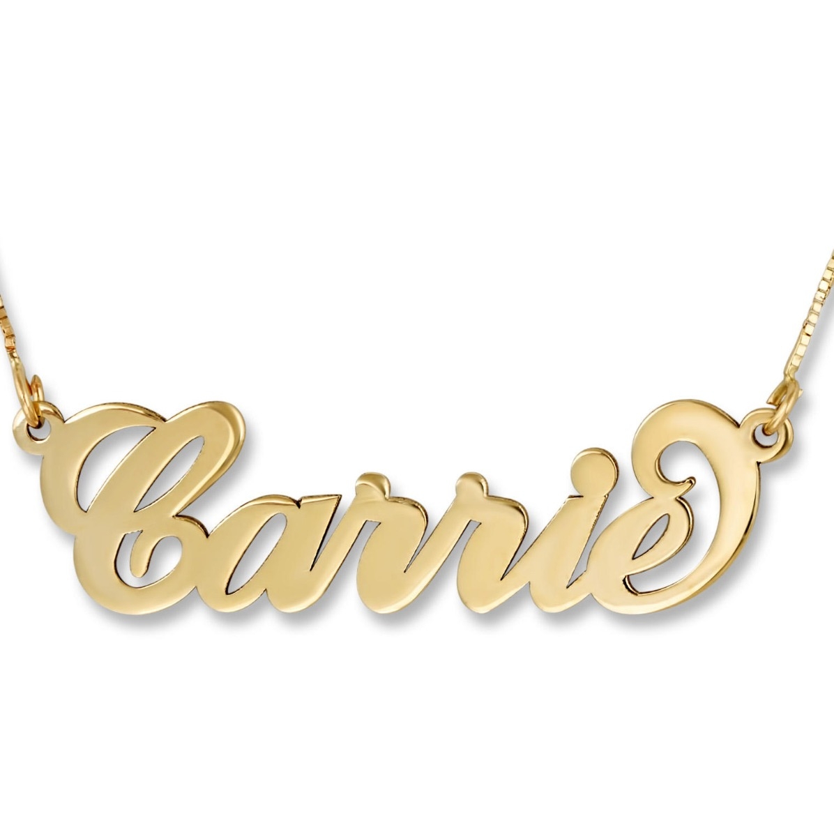14K Gold Carrie Style Name Necklace - 1