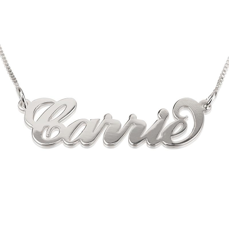 Sterling Silver Carrie Name Necklace in English - 1