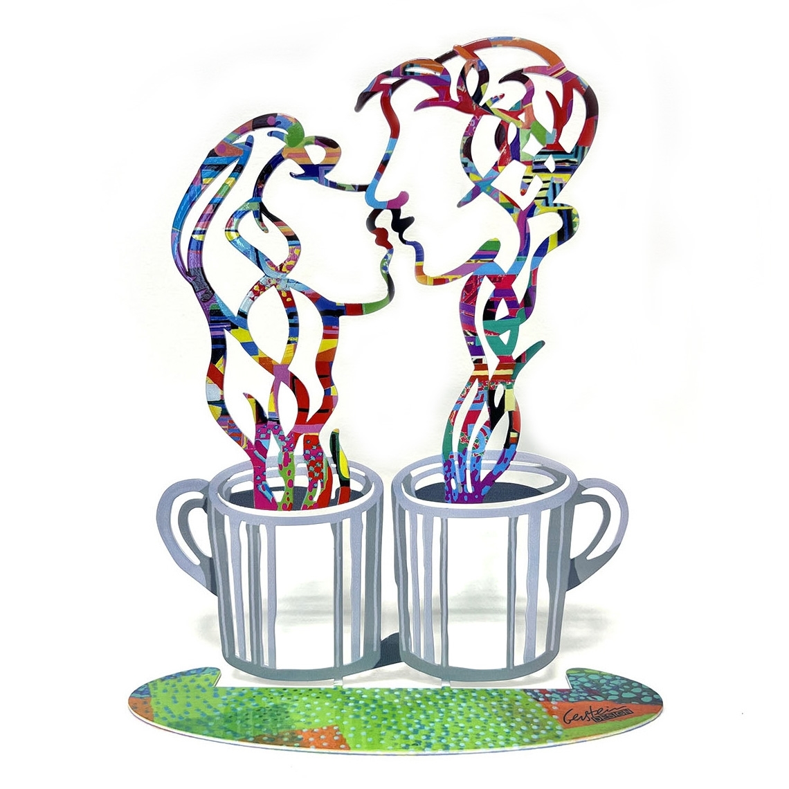 David Gerstein Signed Coffee Kiss Sculpture - 1