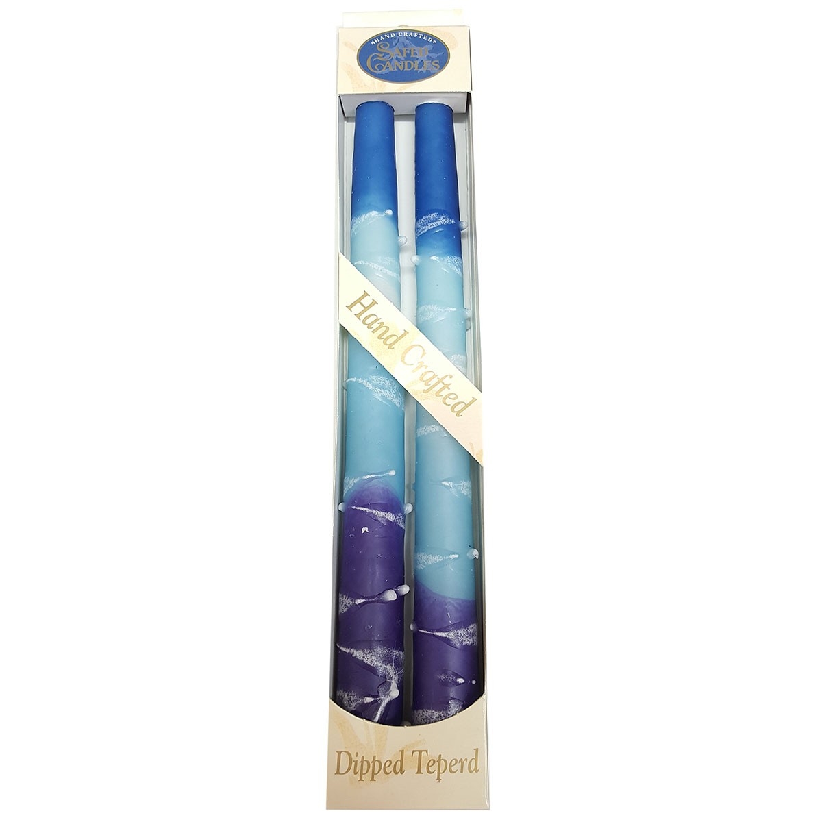 Purple and Blue Dipped Taper Candles - 1