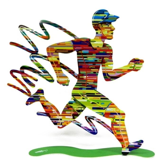 Double-Sided Jogging Man Sculpture by David Gerstein (Signed by Artist) - 1