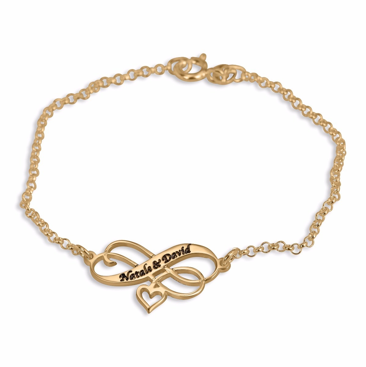 Double Thickness Gold-Plated Personalized Infinity Bracelet - 1