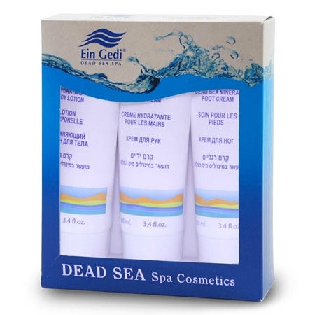 Ein Gedi Dead Sea Mineral 3-Piece Kit: Hand Cream, Foot Cream & Body Lotion - 1