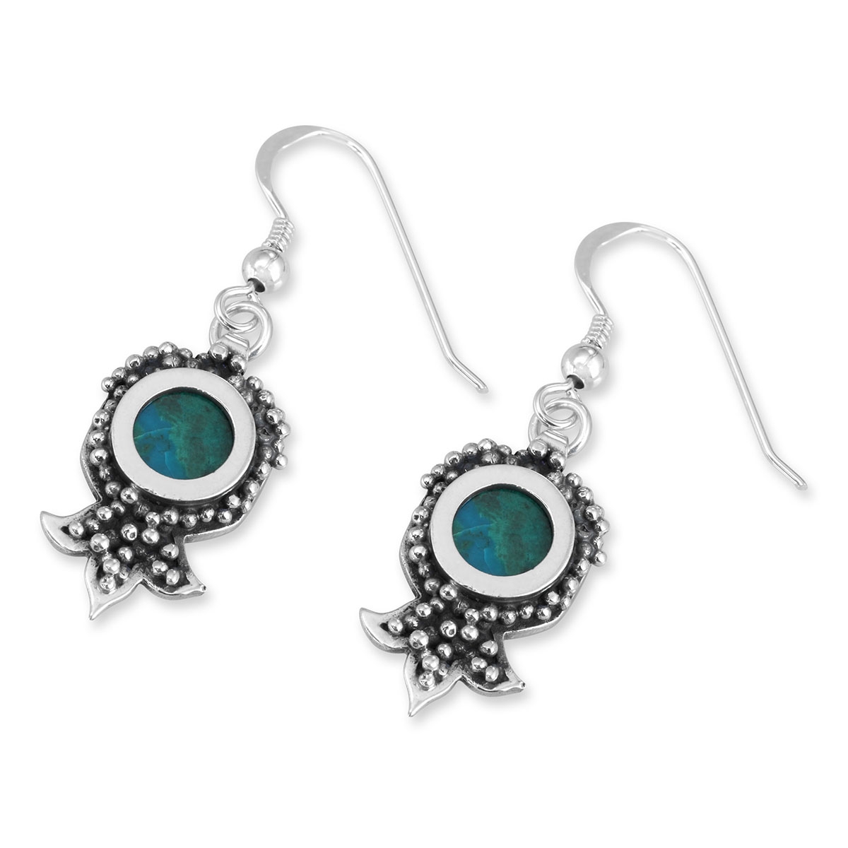 Rafael Jewelry Eilat Stone and Sterling Silver Pomegranate Earrings - 2