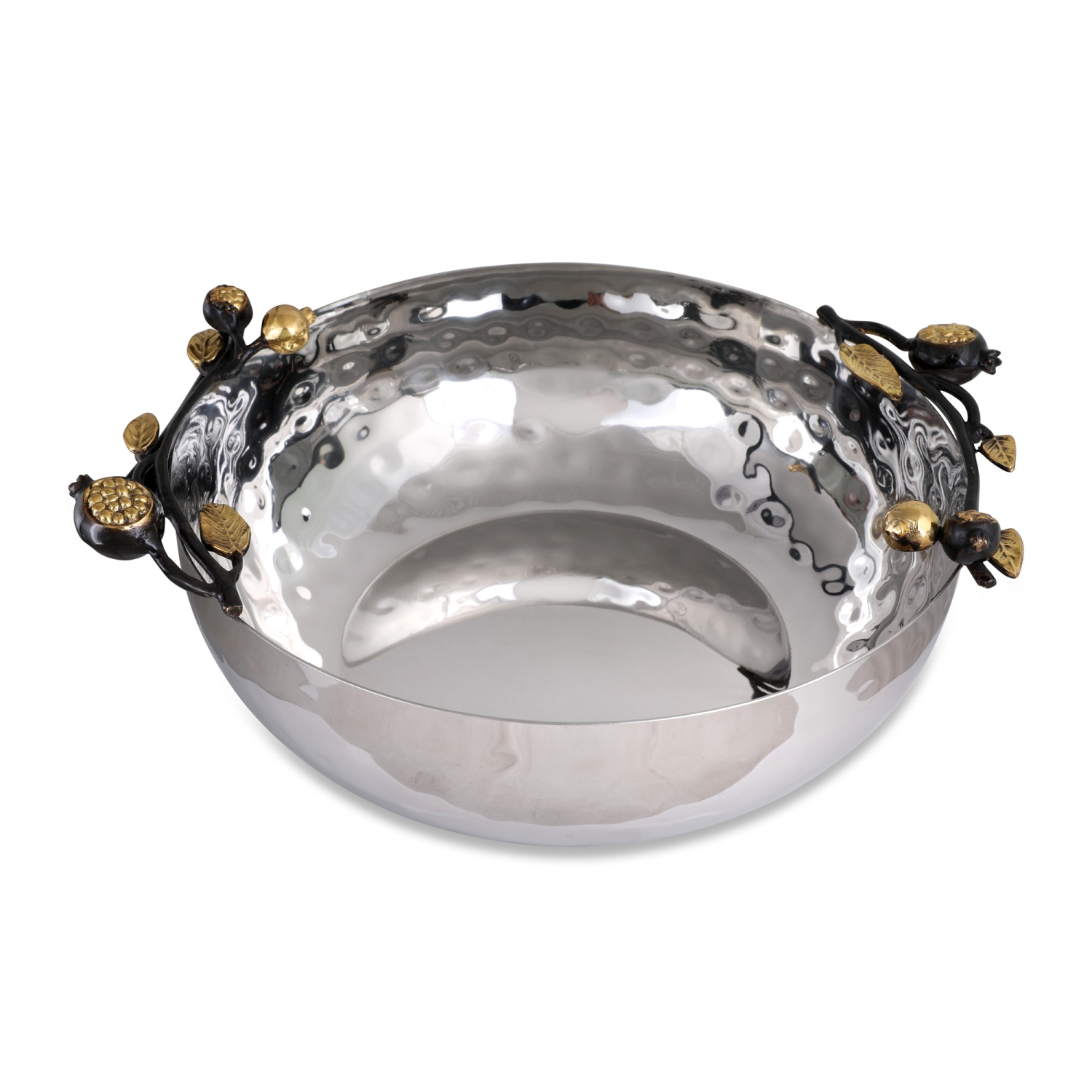 Yair Emanuel Large Stainless Steel Pomegranate Bowl  - 1