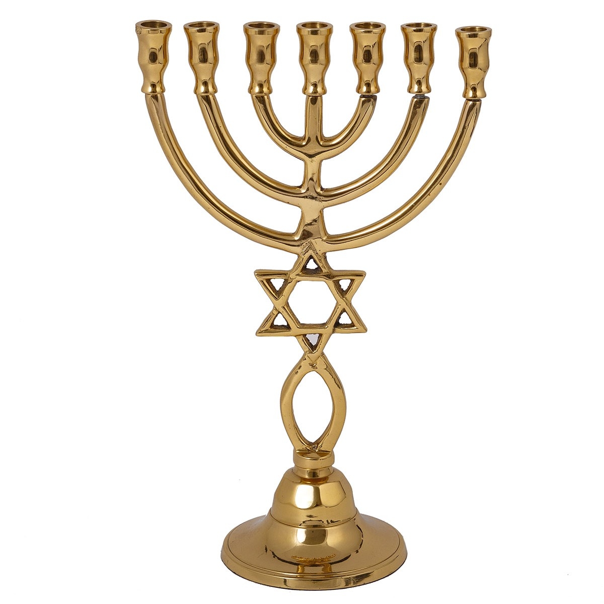 Yair Emanuel Brass Messianic Grafted-In 7-Branched Menorah - 1