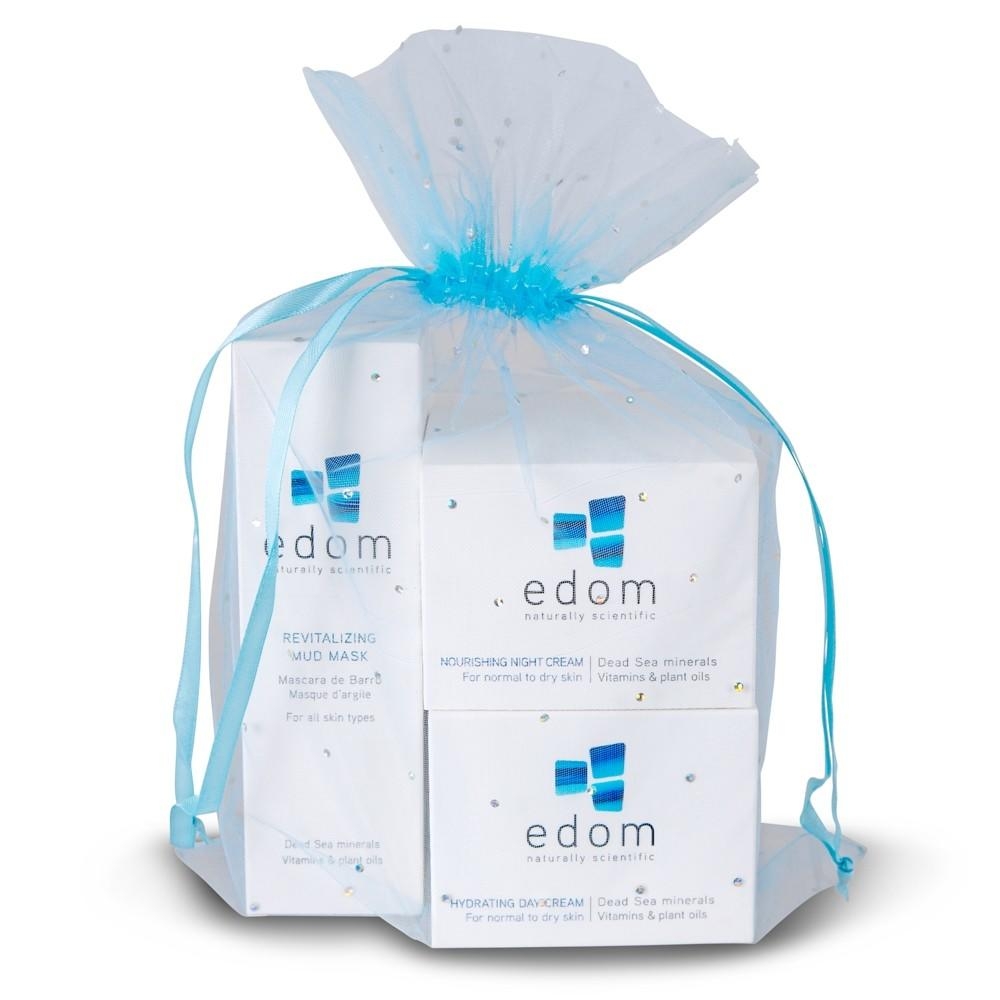 Edom Gift Pack: Face Treat: Hydrating Day Cream, Nourishing Night Cream, Revitalizing Mud Mask - 1