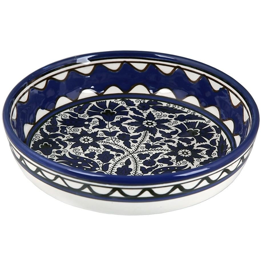 Armenian Ceramic Floral Bowl - Blue - 1