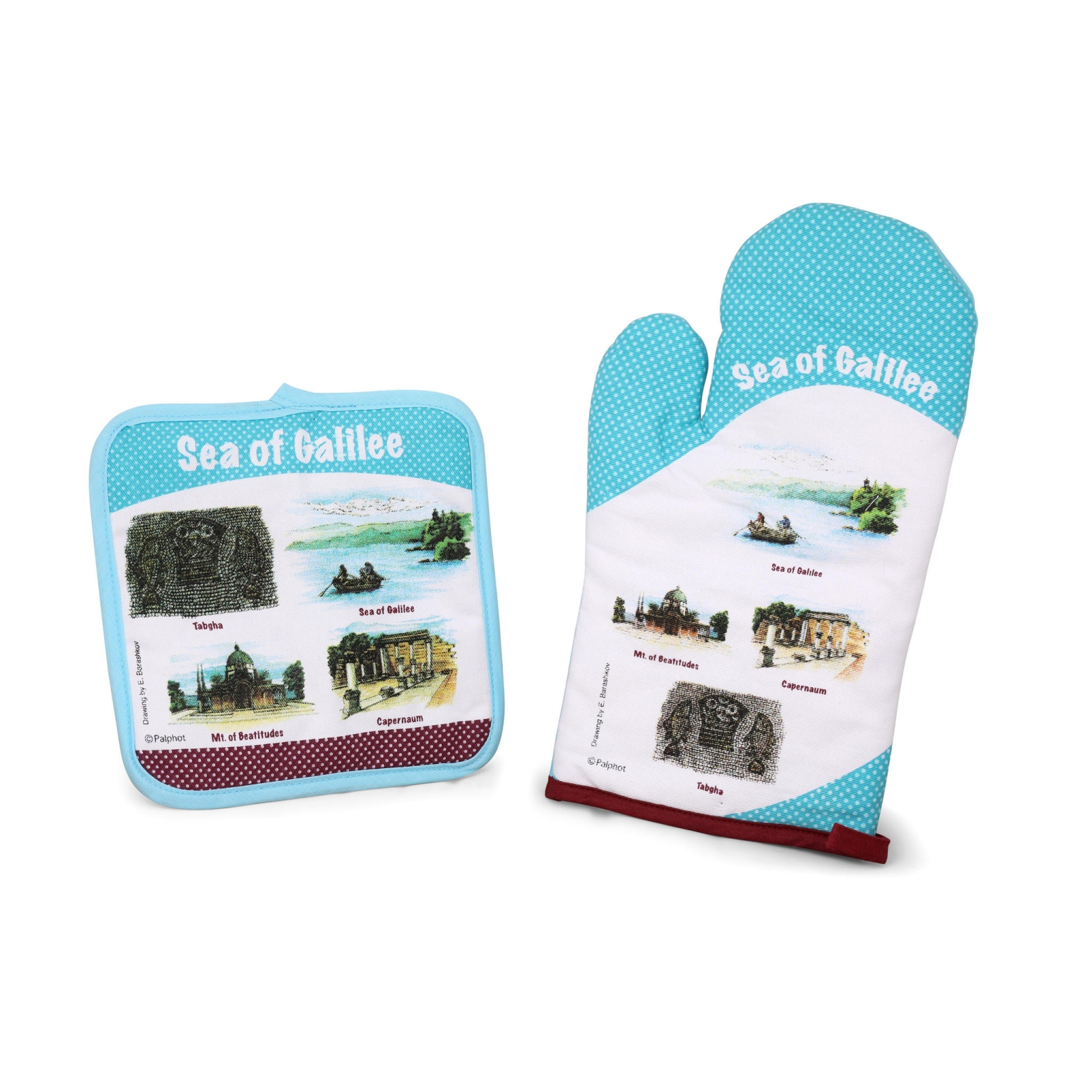 Pot Holder and Oven Mitt Set – Sea of Galilee - 1