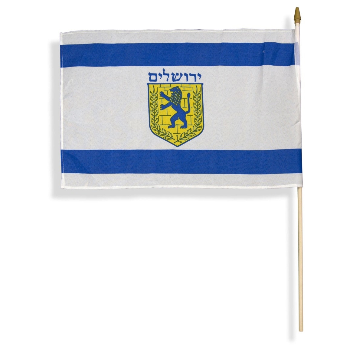 Handheld Flag With Emblem of Jerusalem - 1