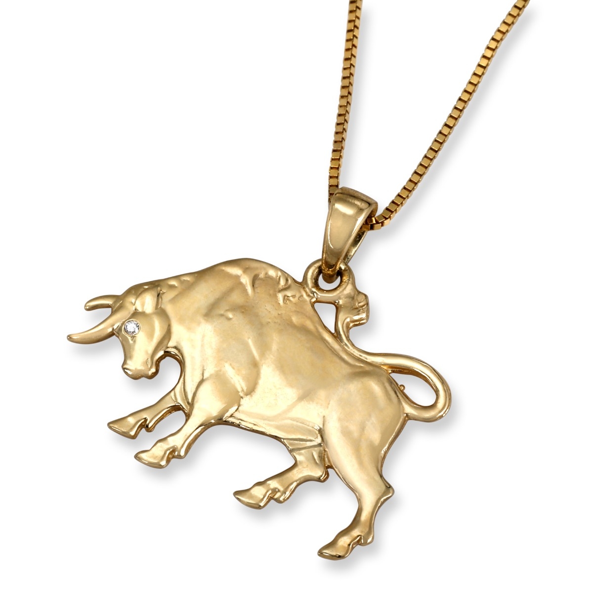Anbinder 14K Yellow Gold Zodiac Taurus Pendant with Diamond Accent - 1