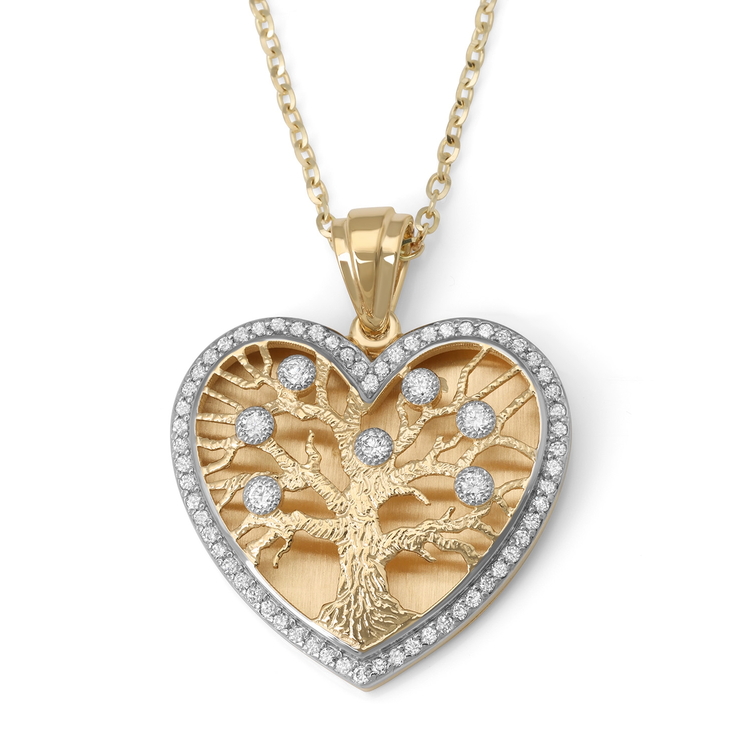 Anbinder Jewelry 14K Gold Large Heart-Shaped Tree of Life Pendant - 1