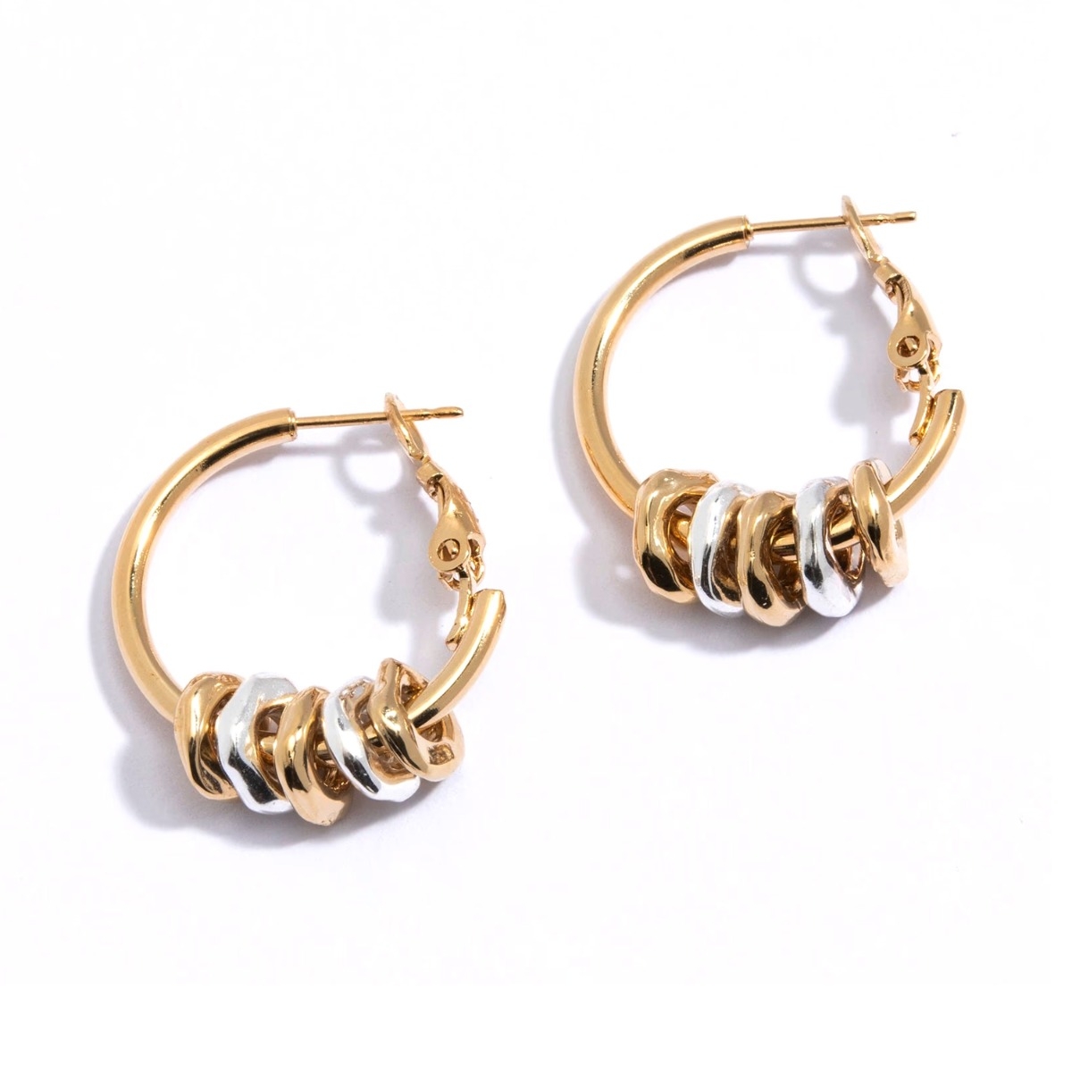 Danon Jewelry Two-Tone Five Rings Earrings - Color Option - 1