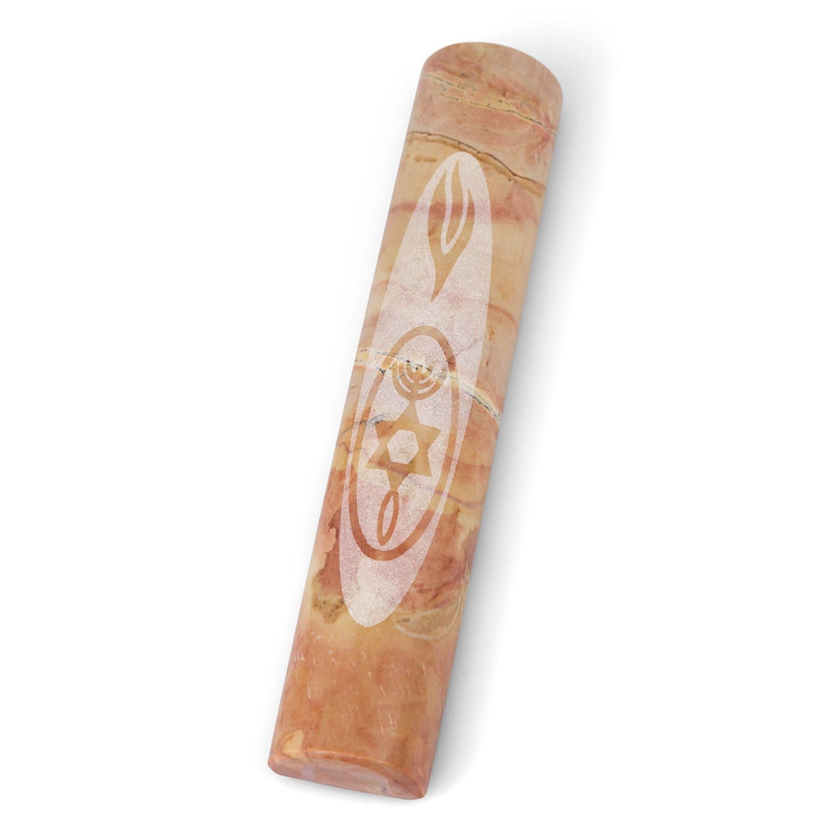 Small Jerusalem Stone Grafted-In and Shin Mezuzah Case - 1