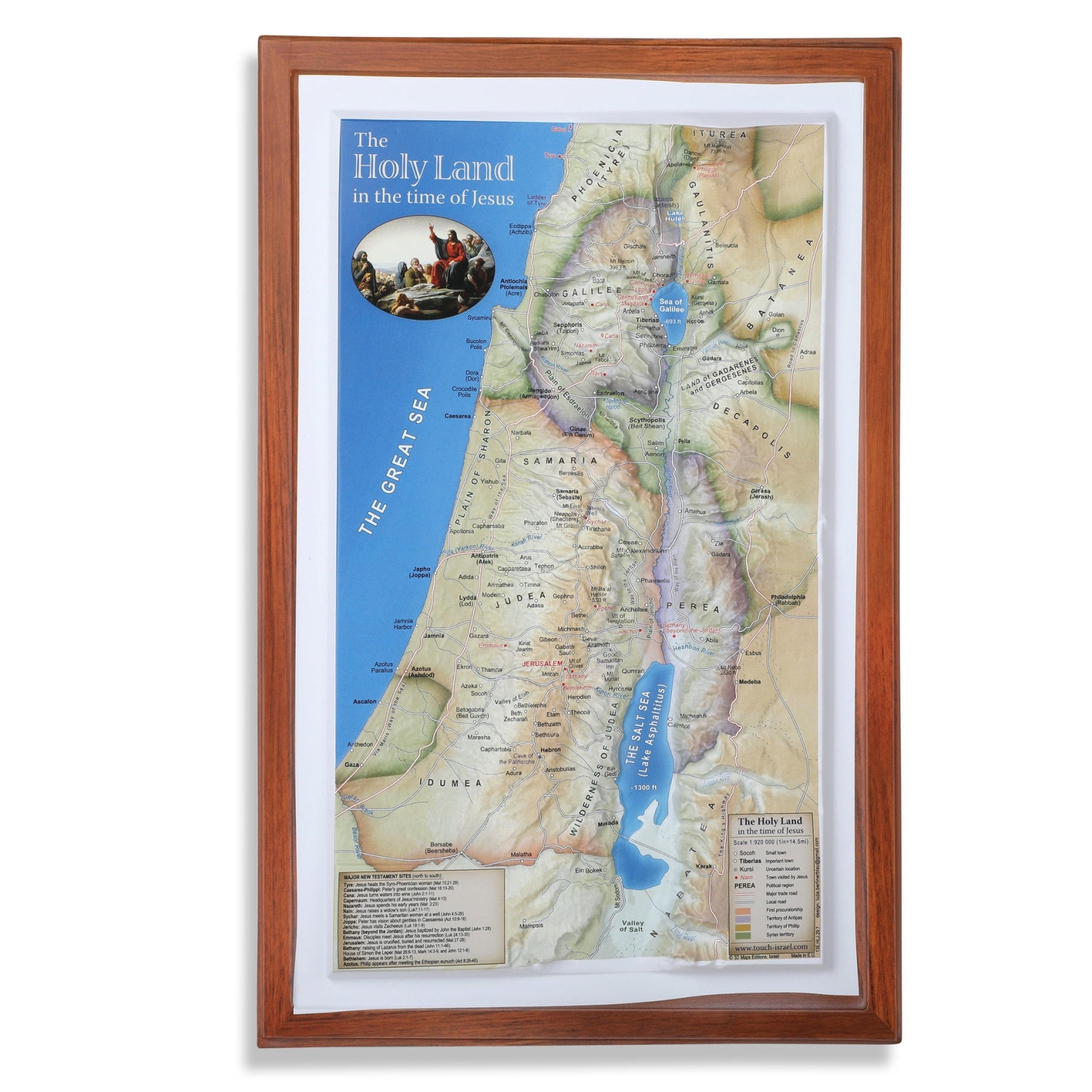 The Holy Land: In the Time of Jesus Topographical Map  - 1