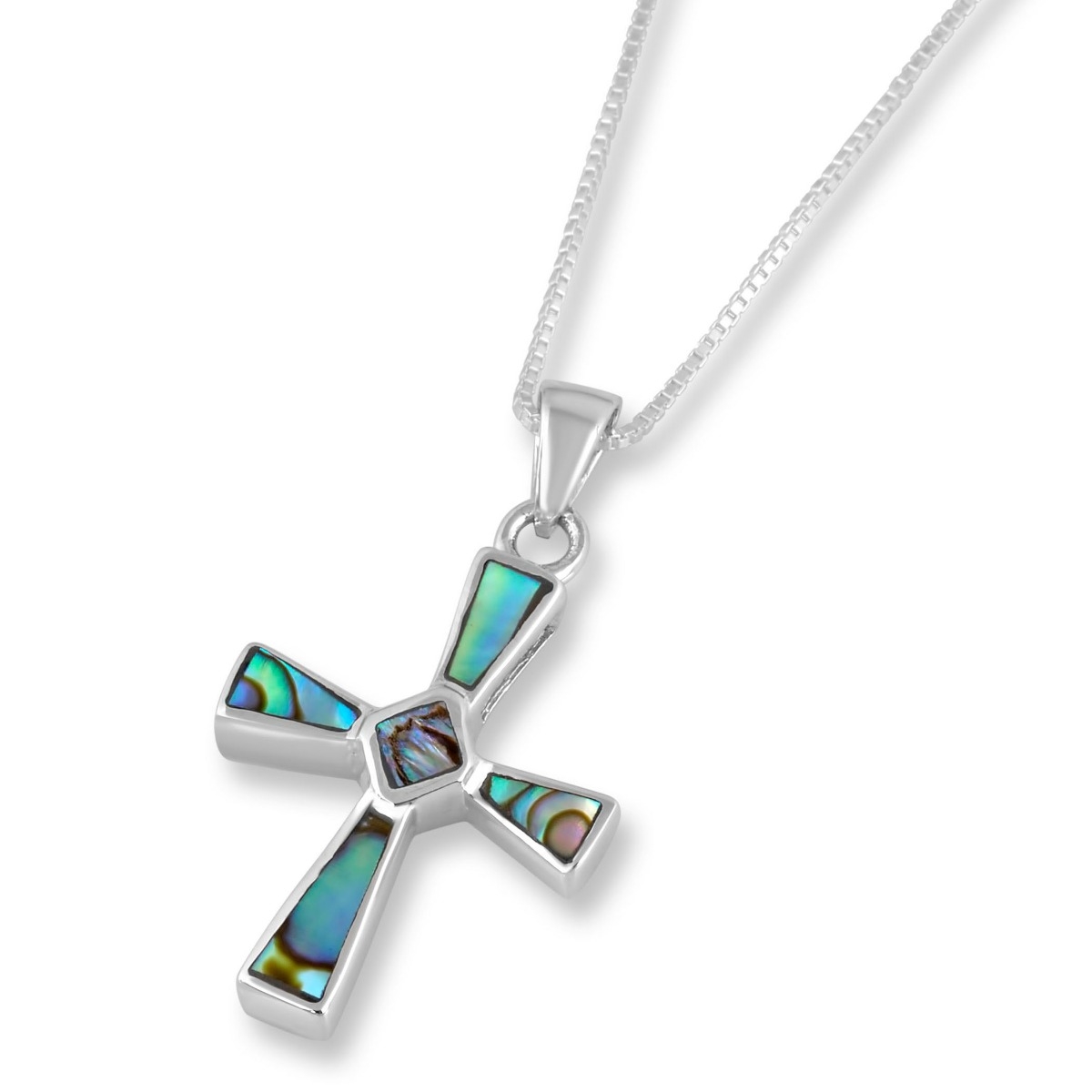 Sterling Silver and Mother of Pearl Cross Pendant  - 1