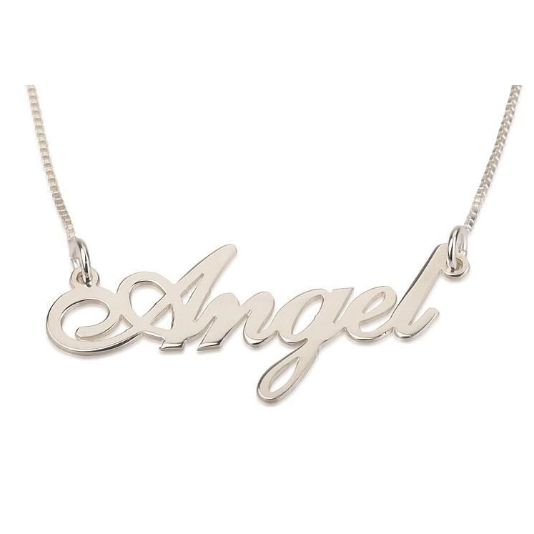 Sterling Silver Name Necklace in English - Angel Script - 2