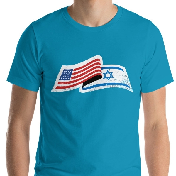 United Israel and USA Flags - Unisex T-Shirt - 1