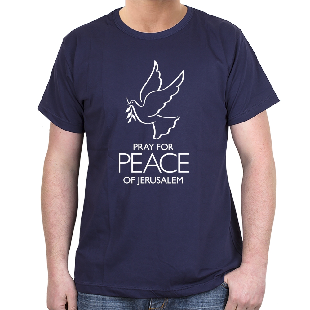 Pray for Peace of Jerusalem Dove T-Shirt  (Variety of Colors) - 1
