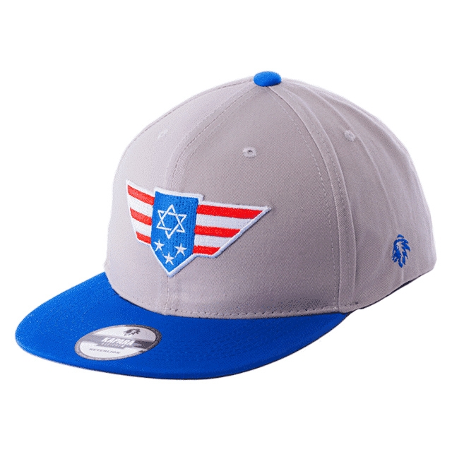 America-Israel Adjustable Snapback Cap - Gray, Blue & Red - 1