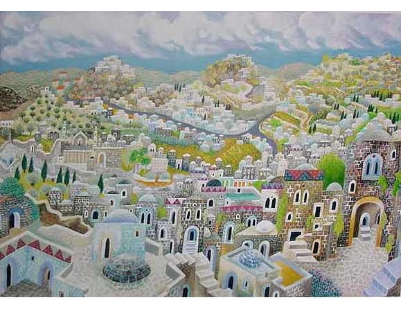 Limited Edition Serigraph of Jerusalem by Baruch Nachshon (Signed by Artist) - 1
