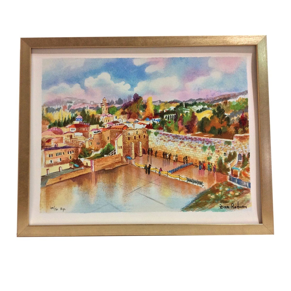 Limited Edition Serigraph of Western Wall by Zina Roitman - 1