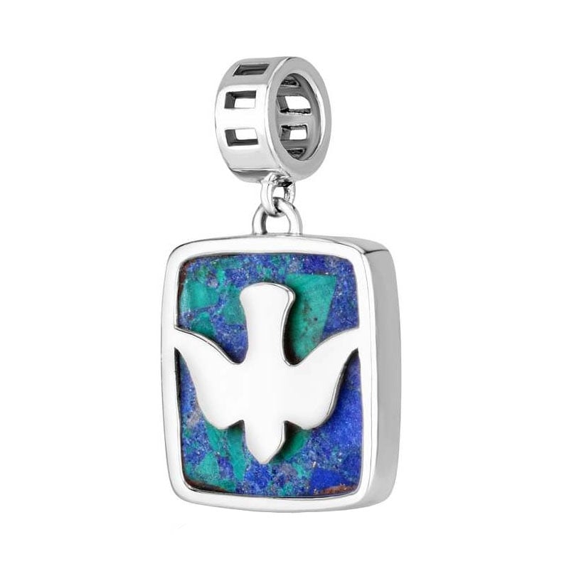 Marina Jewelry 925 Sterling Silver and Eilat Stone and Holy Spirit Hanging Charm - 1