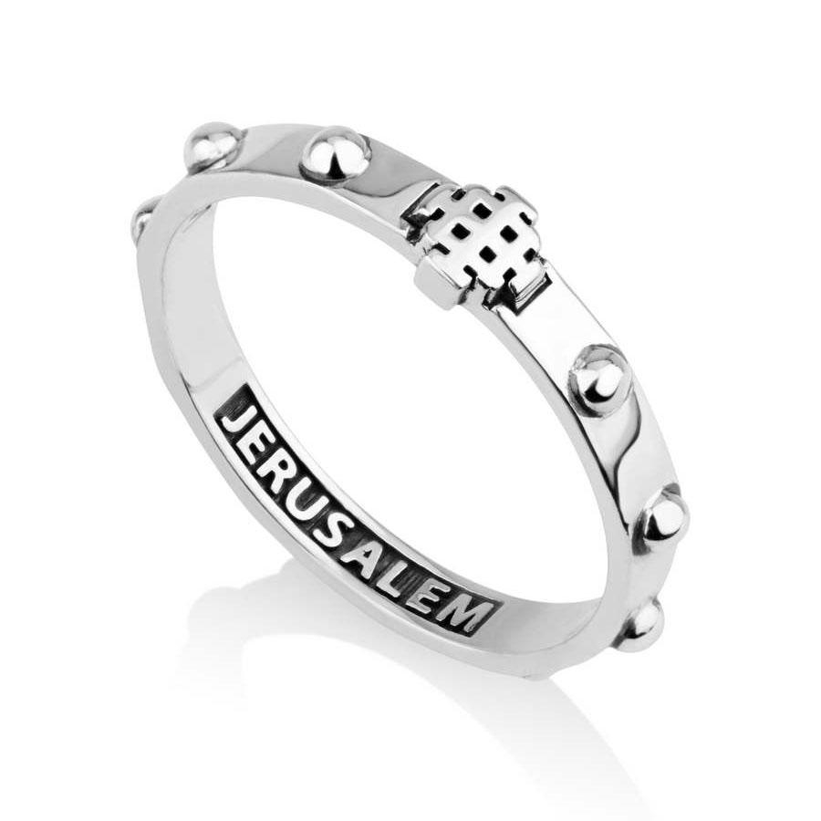 Buy Rosary Ring With Cross Sterling Silver by Marina Jewelry |  Israel-Catalog.com