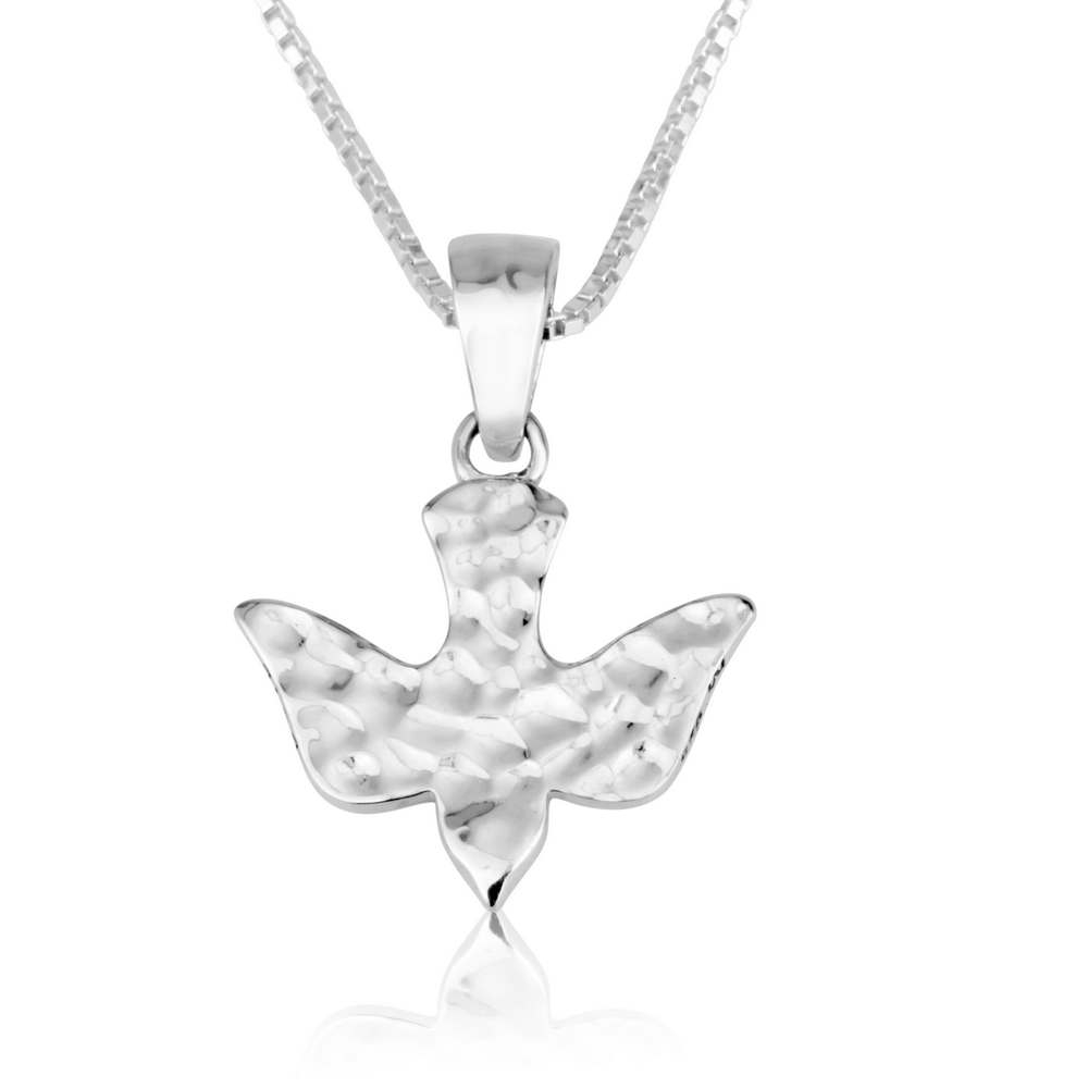 Marina Jewelry 925 Sterling Silver Textured Holy Spirit Pendant - 1