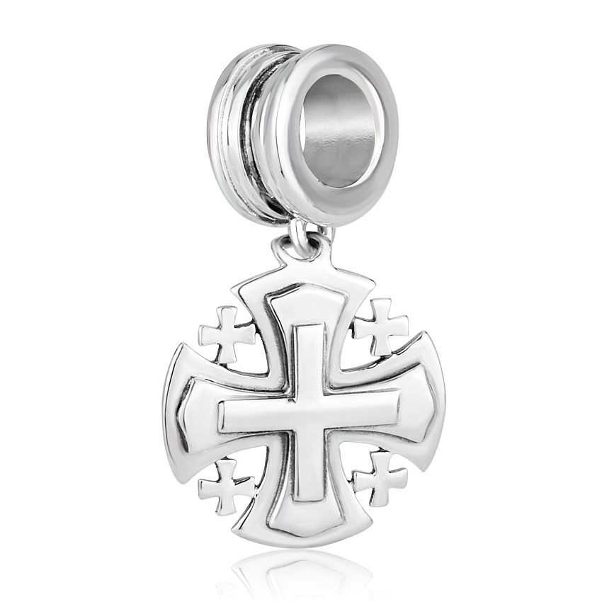 Marina Jewelry Sterling Silver Jerusalem Cross Charm - 1