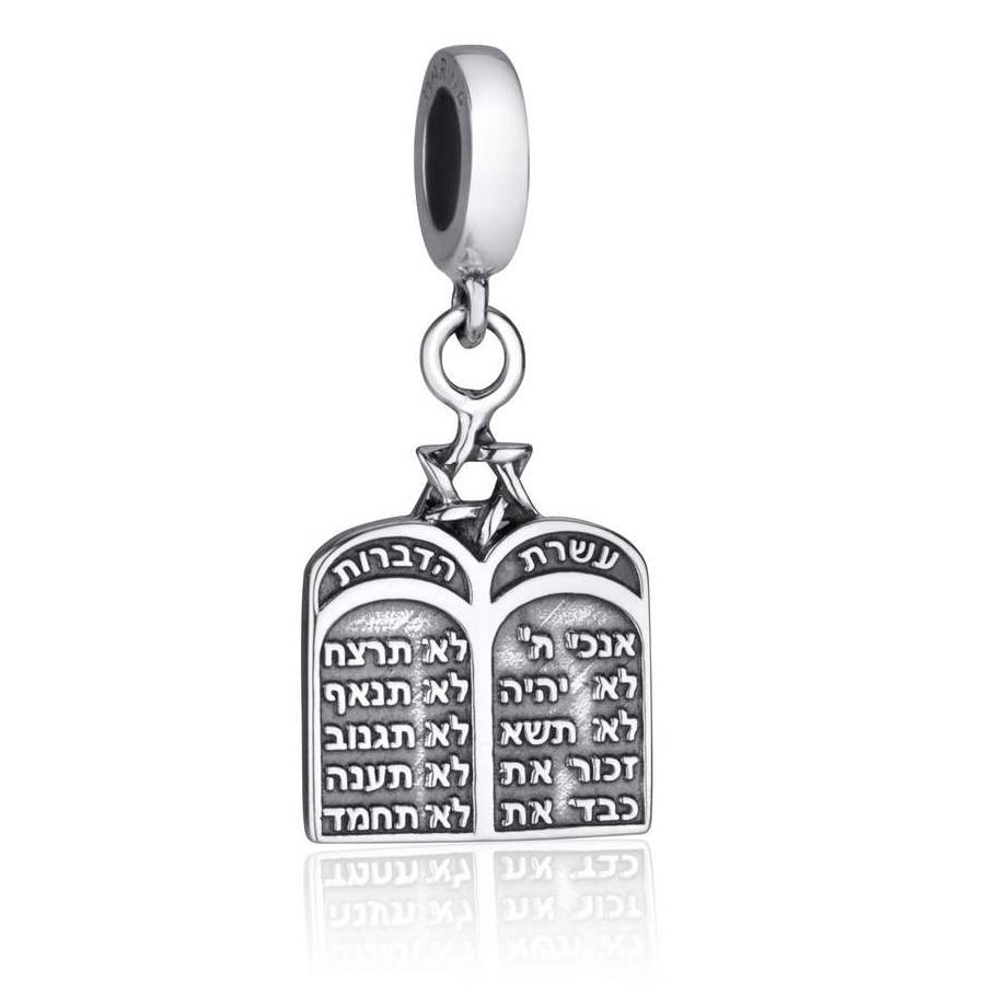 Marina Jewelry Silver Ten Commandments Pendant Charm for Bracelets - 1