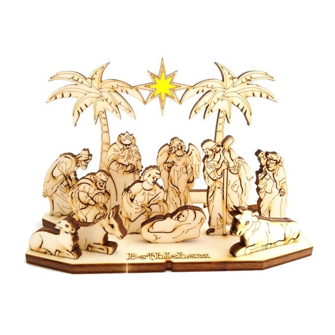 Nativity Star of Bethlehem Scene 3D Wooden Puzzle - 1