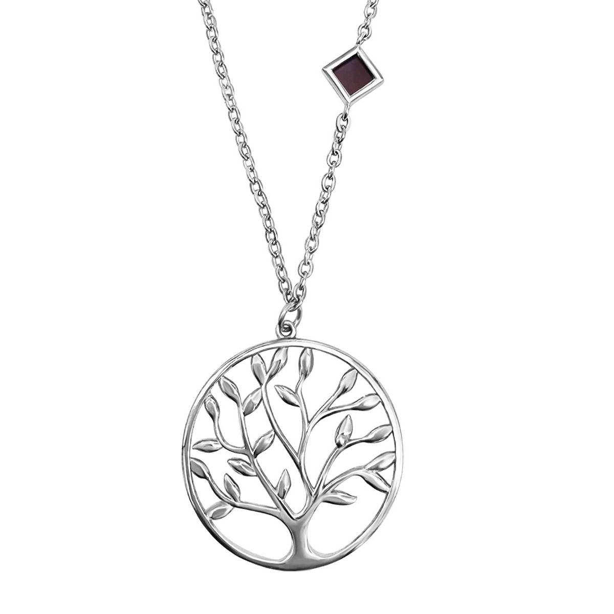 Nano Tree of Life Necklace with Bible Microchip - Silver or Gold-Plated - 1