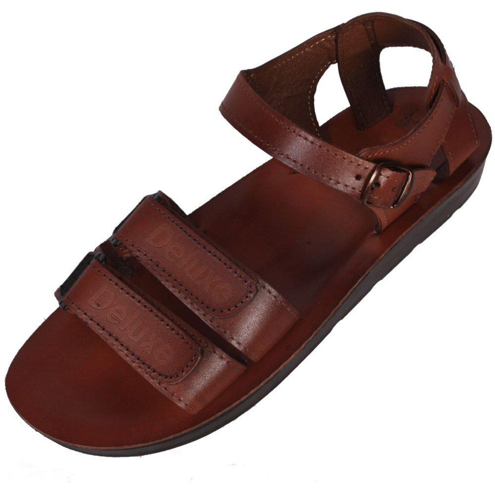 Noah Handmade Brown Leather Men's Sandals - 1