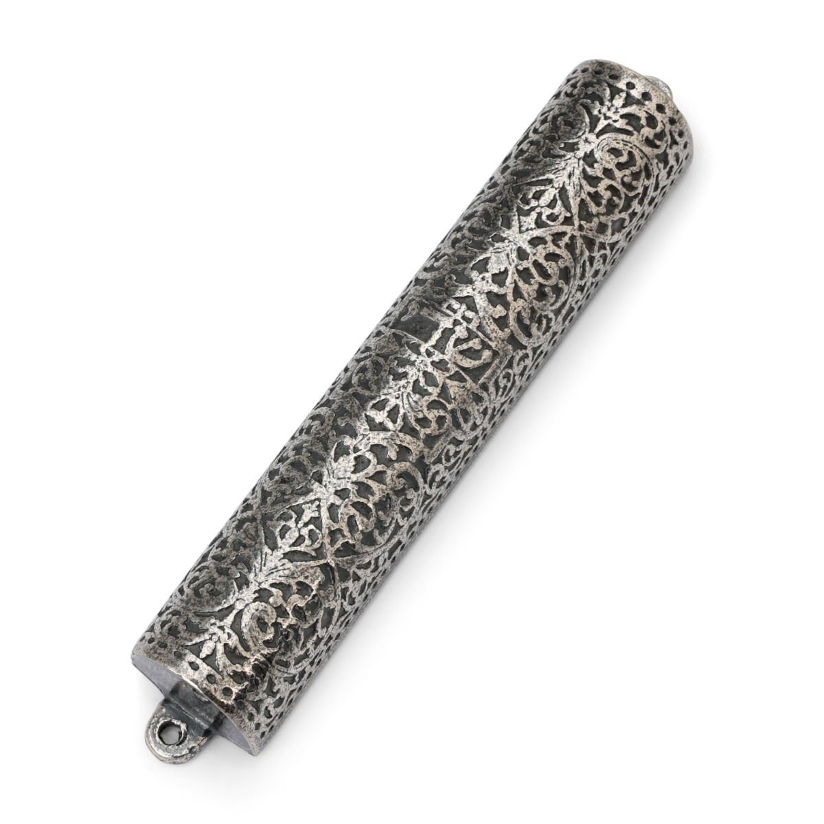 Israel Museum Pewter Mezuzah Case With Adaptation of 17th Century German Silver Bible Binding - 1