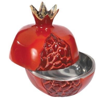 Yair Emanuel Anodized Aluminum Pomegranate Honey Dish (Red) - 1