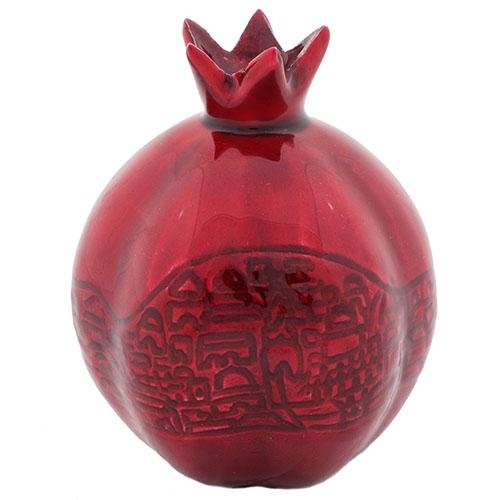 Decorative Aluminium & Red Enamel Pomegranate - 1