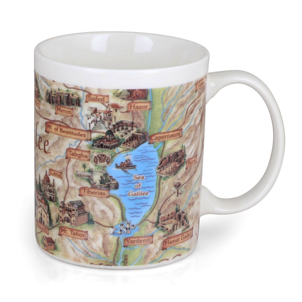 Large Ceramic Map of the Galilee Coffee Mug  - 1