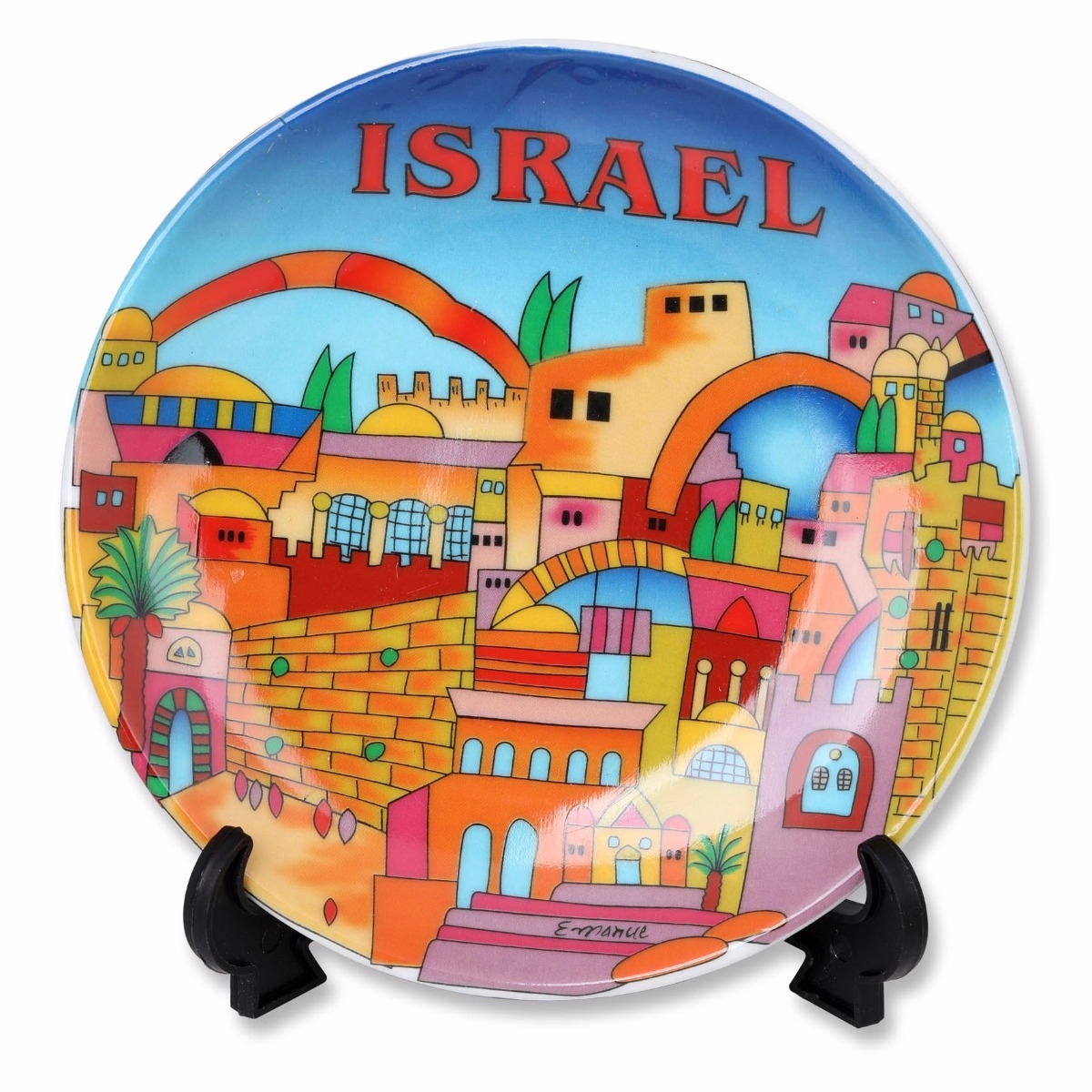Colorful Old City of Jerusalem Decorative Ceramic Plate - 1