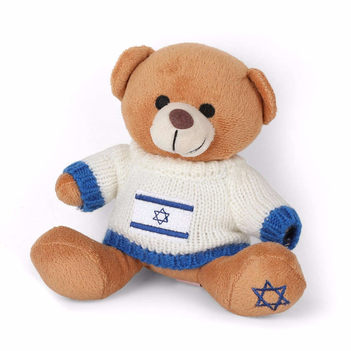 Plush Bear with Israeli Flag Sweater - 1