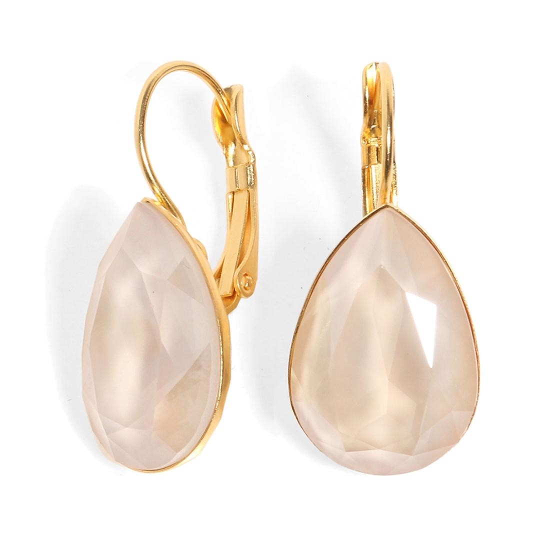 SEA Smadar Eliasaf Gold-Plated "Date Night" Teardrop Earrings with White Opal Crystal - 1