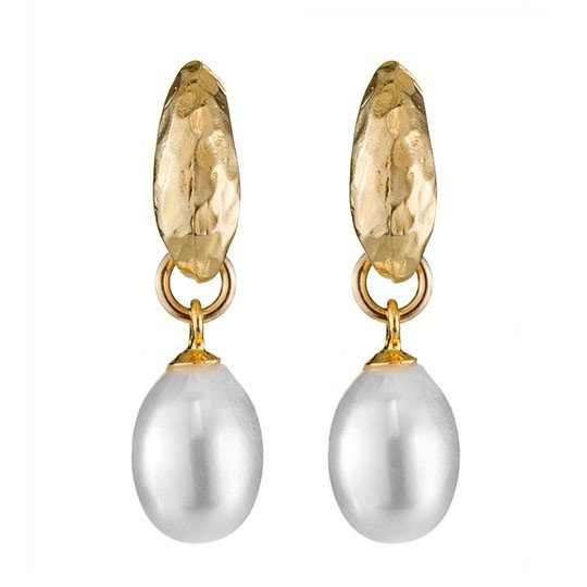 SEA Smadar Eliasaf Gold-Plated Drop Earrings with Mallorca Beads - 1