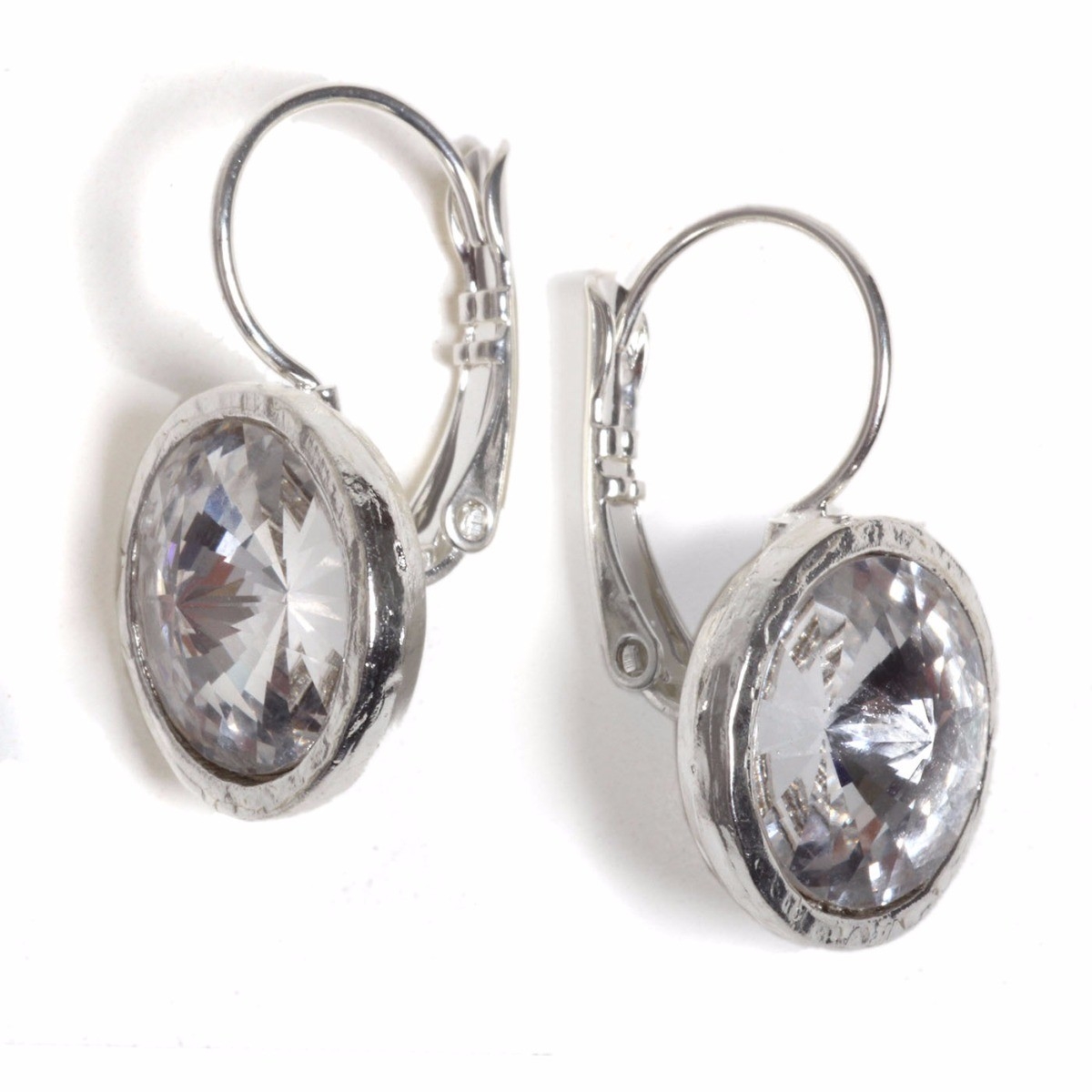 SEA Smadar Eliasaf Silver-Plated Drop Earrings with Clear Swarovski Crystal - 1