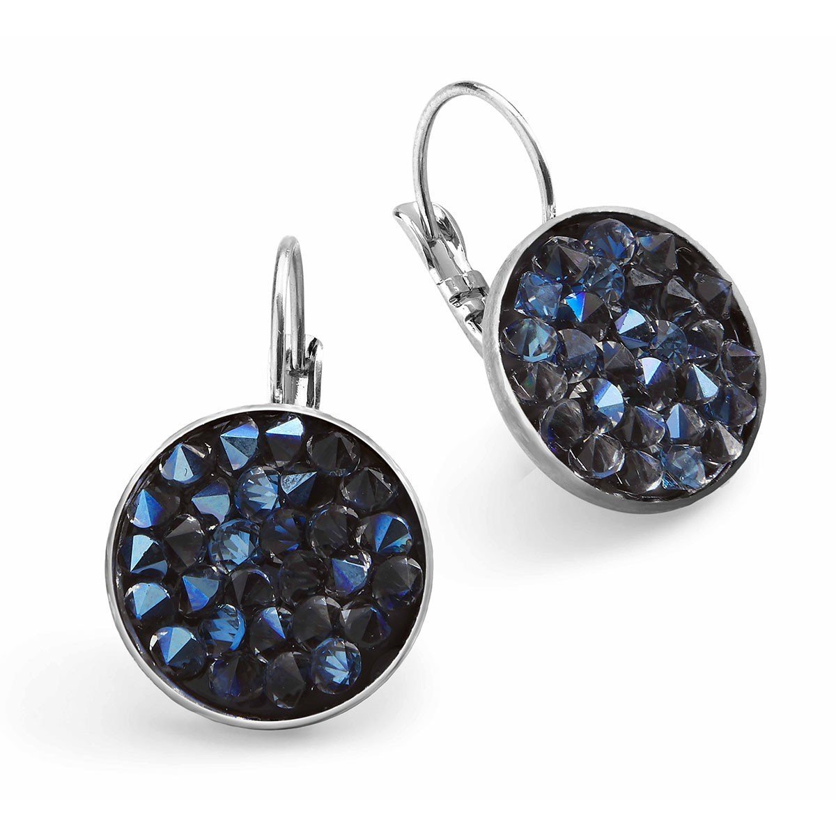 SEA Smadar Eliasaf Silver-Plated Earrings with Blue Swarovski Crystals - 1